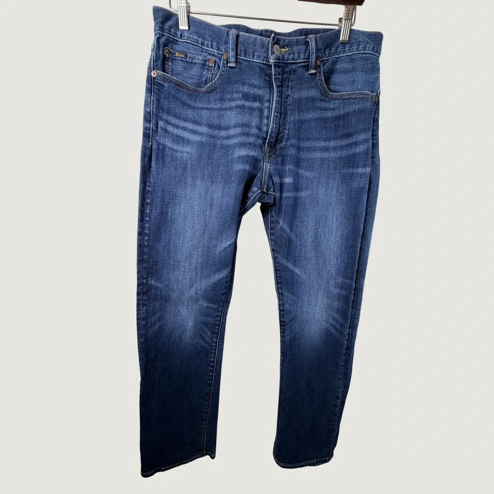 Polo Ralph Lauren Jeans Mens 34x30 Blue Varick Slim Straight Stretch Denim